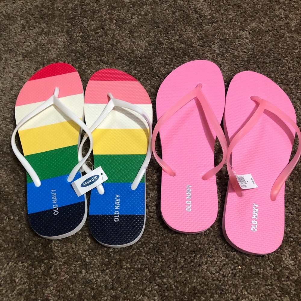 Old Navy Colorful and Pink Flip Flops Set